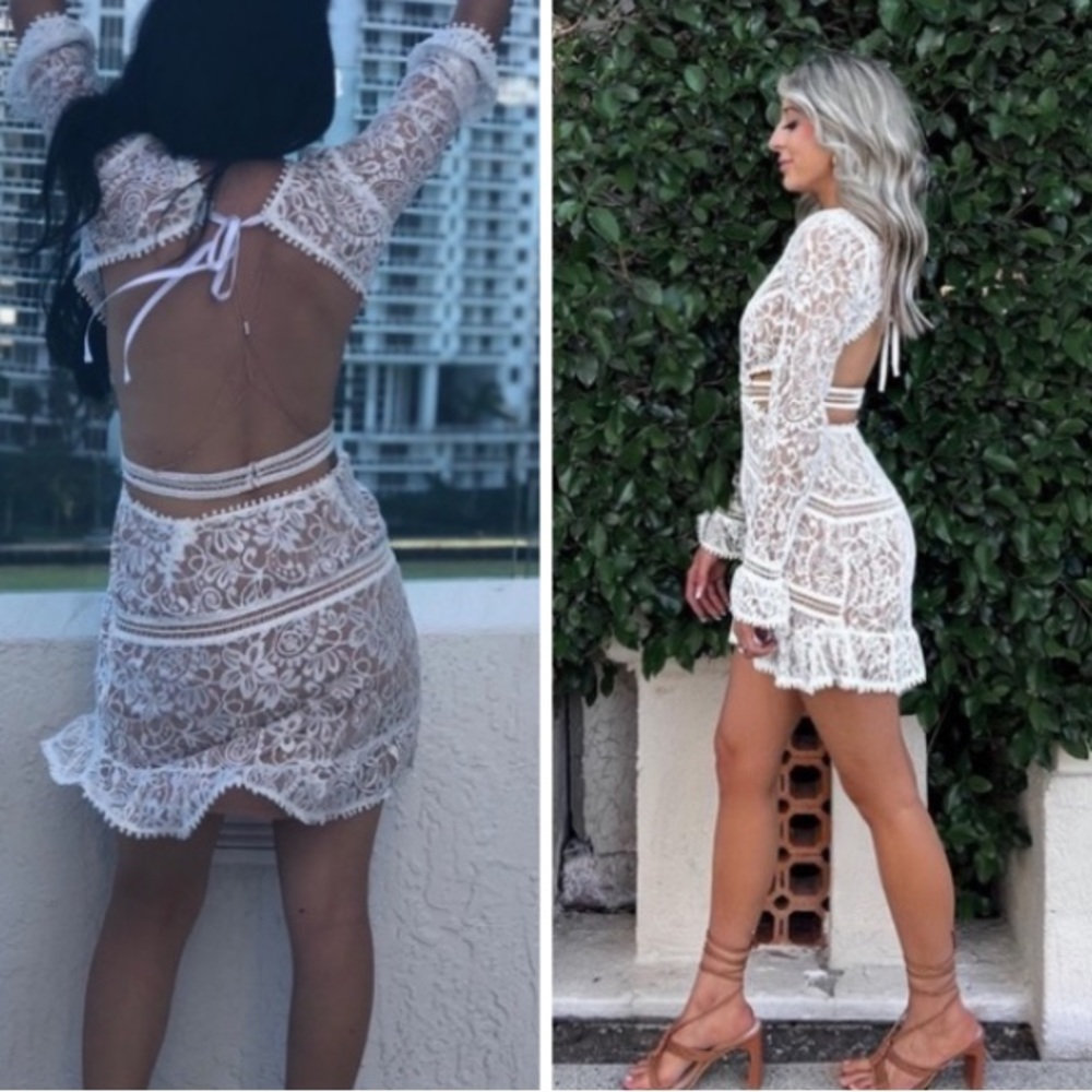 Emerie Cutout Mini Dress in White